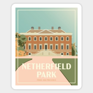 Art Deco Netherfield Park from Pride and Prejudice Illustration Sticker